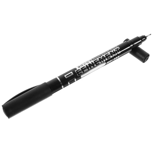 Artibetter 2 Stück Doppelkopf Markierstift mit Schwarzer und Plastikclip Tragbarer Marker für Glatte Oberflächen für Kunststoff und Schnelltrocknend Nachfüllbar von Artibetter