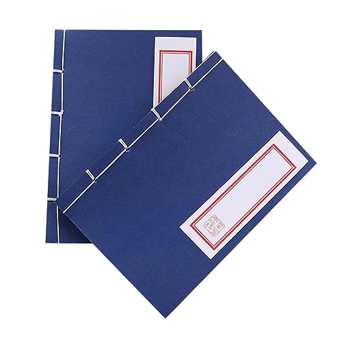 Artibetter 2 Stück Kreatives Notizbuch mit Handgefertigtem Faden Retro Blaues Cover Schreibpapier Antikes Design Perfektes für Freunde von Artibetter