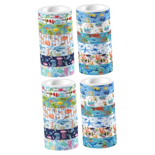 Artibetter 2 Stück Schildkröten Washi Tape Tagebuch Pastell Meer Erwachsene Für Scrapbooking Tagebuchbedarf Basteln Blaue Szenen Kits Thematisch Nautischem Washi Tape von Artibetter