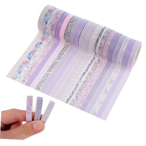 Artibetter 20 Rollen Taschenband dekorative Papierbänder Klebstoff dekoratives Klebeband Druckband Scrapbooking -Vorräte farbiges Band dekorative Klebebänder Flüsterpapier von Artibetter