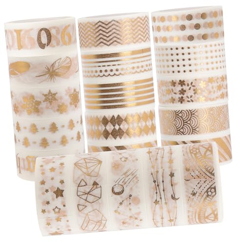 Artibetter 20 Rollen Washi Tape Dekorative Klebebänder mit Goldenen Mustern für Scrapbooking Tagebuchgestaltung und Diy Projekte Einfach zu Verwenden Vielseitig Einsetzbar Rückstände Artibetter 20 Rollen Washi Tape Dekorative Klebebänder mit Goldenen Mustern für Scrapbooking Tagebuchgestaltung und Diy Projekte Einfach zu Verwenden Vielseitig Einsetzbar Rückstände von Artibetter