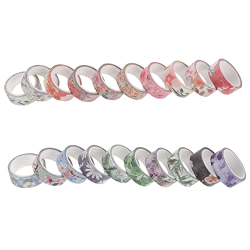 Artibetter 20 Rollen Washi-Tape dekorativ Handwerk Band für Journaling Zubehör für Sammelalben Zeitschriftenversorgung DIY Klebeband Washi Tape zum Aufzeichnen Sammelalbum liefert Papier Bunt von Artibetter