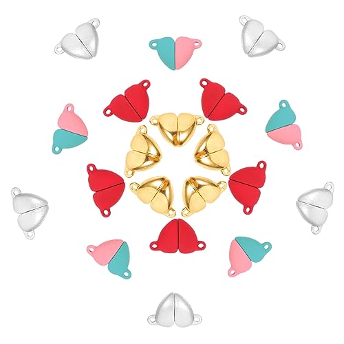 Artibetter 20 Stück Herzförmige Magnetverschlüsse für Schmuck Teiliges für Diy Armbänder und Anhänger Praktisch und Langlebig von Artibetter