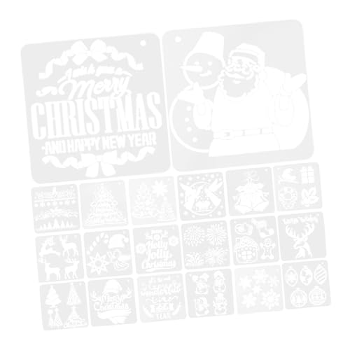 Artibetter 20 Stück Teiliges Wiederverwendbares Weihnachts-schablonen Vielseitige Malvorlagen für Diy-dekoration Robust für Festliche Handmalerei und Bastelprojekte von Artibetter