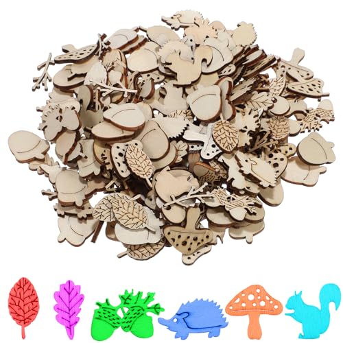Artibetter 200 Stück Holzstücke Unvollendete Holztiere Bastelbedarf für DIY Projekte Holzscheiben Verschiedenen Formen für Kreative Dekorationen und Handarbeiten Artibetter 200 Stück Holzstücke Unvollendete Holztiere Bastelbedarf für DIY Projekte Holzscheiben Verschiedenen Formen für Kreative Dekorationen und Handarbeiten von Artibetter