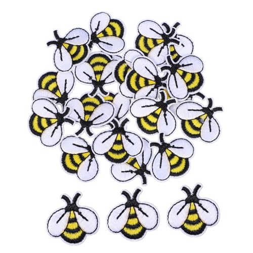 Artibetter 20Stücke Aufgestickte Bienen Aufnäher Cartoon Patch Aufkleber zum Aufbügeln für Kleidung Jeans Taschen und DIY Dekorationen von Artibetter