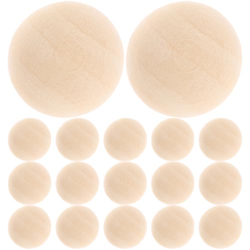 Artibetter 24 Stück Holzperlen Unbearbeitet Halbkugeln für DIY Bastelbedarf Leichte Holzperlen für Dekoration Schmuckherstellung und Kreative Projekte von Artibetter