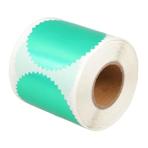 Artibetter 250 Stück Grüne Metallische Siegelaufkleber mit Gezackter Kante Selbstklebende Prägelabels für Hochzeitseinladungen Umschläge Zertifikate Auszeichnungen und Scrapbooking von Artibetter