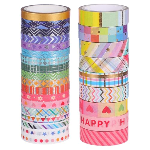 Artibetter 27 Rollen Dekoratives Washi Tape Ästhetische Klebebänder für DIY Handwerk Scrapbooking und Geschenkverpackung Vintage Aquarell Muster für Journals und Planer von Artibetter