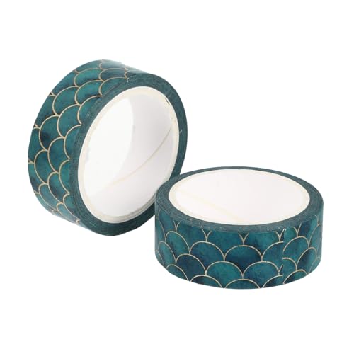 Artibetter 2Stücke Fischschuppen Washi Tape Dekorative Klebebänder für Scrapbooking und DIY Projekte Repositionierbar und Leicht Abreißbar für Handgemachte von Artibetter