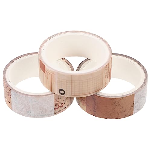 Artibetter 3 Rollen Retro-Washi-Tape Journal-Papierbänder antikes Sammelalbum hand band Farben klebrig dekorative klebebänder selber machen Washi DIY Bastelband Flüsterpapier von Artibetter