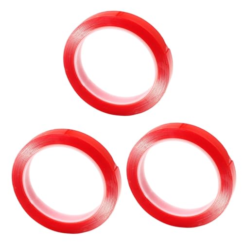 Artibetter 3 Rollen doppelseitige Bänder doppelseitiges klebeband für stoff schwer Dasselbe im Freien breiter Aufkleber keine spuren aufkleber Klebebänder Acrylsäure rot von Artibetter