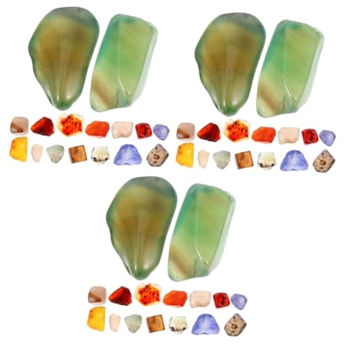 Artibetter 3 Sätze Achat-Edelsteinperlen Kieselsteine ​​für Aquarien Fischbecken schaukelt Kies Dekorationen für Aquarien Aquarienkies schmückt Terrarienkies Felsen Aquariumstein Colorful von Artibetter