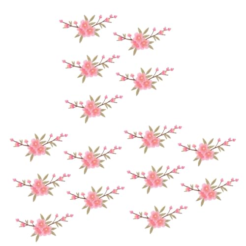 Artibetter 3 Sätze Blumen Tuch Aufkleber Stoffaufkleber Shoe Charms Patches Nähen Gestickte Aufnäher Nähen Blumenflicken Zum Aufbügeln Kleine Flicken Zum Aufbügeln Vlies Rosa 5 Stück * 3 von Artibetter