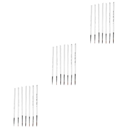 Artibetter 3 Sätze Malstift Set Mini Pinsel Malerpinsel Kunst Detail Wasser Pigment Zahlen Nylonwolle 11 Stücke * 3 von Artibetter