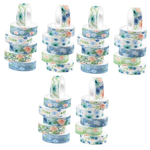 Artibetter 3 Sätze Taschenmaterial Pastell Für Gemustertes Band Sammelalbum Liefert Scrapbooking Mit Doppelseitigem Klebeband Blumenklebeband Bunt Journaling Japanisches Papier 12 Rollen * 3 von Artibetter