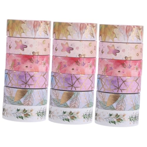 Artibetter 3 Sätze Washi-tape-aufkleber Klebrig Klebeband Zum Basteln Bastelmaterial Für Bastelsets Für Dekorband Selber Machen Scrapbooking-klebeband Selber Machen 6 Rollen * 3 von Artibetter