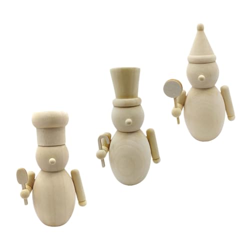 Artibetter 3 Stück DIY Holz Figuren zum Bemalen Blanke Holzsoldaten mit Glatter Oberfläche Kreative Weihnachtsdeko für Familien Handbemalbare Holz für Festliche Tisch und Regalgestaltung von Artibetter