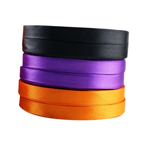Artibetter 3 Stück Geschenkverpackungsband Halloween Band Zum Basteln Schwarzes Band Verpackungsbänder Orange Violettes Verpackungszubehör Die Wickelbänder von Artibetter