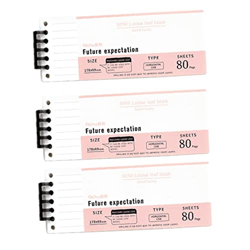 Artibetter 3 Stück Notizbuch mit Loose Leaf Design Memo Notizbuch für Büro Schule und Zuhause Kleine Tragbare Notizblätter Rosa für Studenten und Vielschreiber von Artibetter