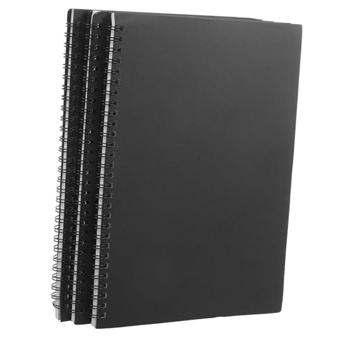 Artibetter 3 Stück Spulenmontiertes Notizbuch Raster-notizbuch Schreiben Regiert Notizbücher Und Zeitschriften Tragbar Gefüttert Spiralgebundenes Notizbuch Spiralblock Arbeiten Schwarz Papier von Artibetter
