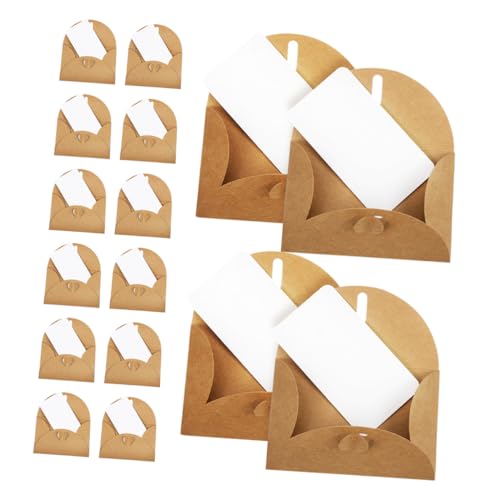 Artibetter 30 Sätze Mini Kraftpapier Umschläge mit Weißen Blankokarten Herzverschluss Vintage Mini Briefumschläge für Geburtstags- Hochzeits- Diy-einladungen Party Abschlusskarten von Artibetter