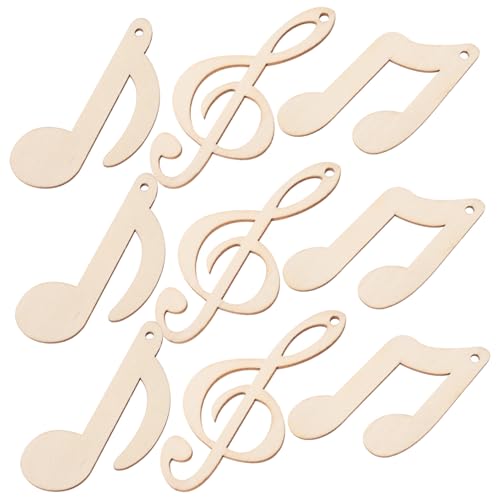 Artibetter 30 Stück Teiliges Holzscheiben Musiknoten Dekoration Glatte Oberfläche Naturfarbene DIY Bastelverzierung für Handarbeit Scrapbooking Schulprojekte Streudeko von Artibetter