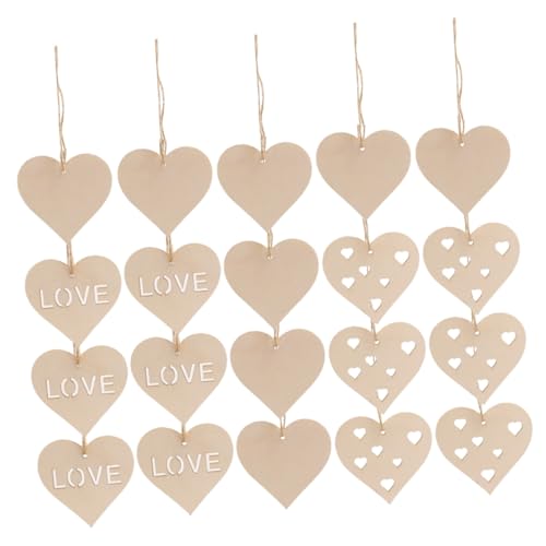 Artibetter 30 Stück Teiliges Unbemalte Holzherzen zum Basteln Glatte Oberfläche Vielseitige Dekoherzen für DIY Valentinstag Bastelprojekte und Personalisierte Holzornamente von Artibetter