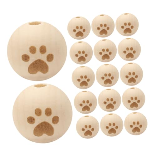 ARTIBETTER 30 Stück Zubehör Für Holzperlen Diy Handgefertigte Perlen Armbandteile Natürliche Holzperlen Fußabdruck Holzperlen Basteln Mit Löchern Holzperlen Zum Basteln Hölzern Beige von Artibetter