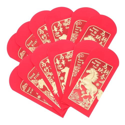 Artibetter 36 Stück roter umschlag des neuen jahres Bargeld rotes Paket Traditionelle chinesische rote Umschläge Neujahrspakete Mondpakete Frühling Festival Red Envelope roter Hongbao Papier von Artibetter