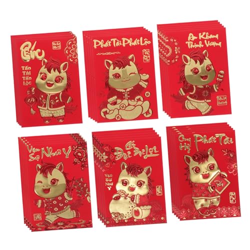 Artibetter 360 Stück Rote Umschläge Jahr Des Pferdes Motiv Kreative Geldumschläge X für Lunar Year Geschenkumschläge Asien Hongbao Neujahrsfest Artibetter 360 Stück Rote Umschläge Jahr Des Pferdes Motiv Kreative Geldumschläge X für Lunar Year Geschenkumschläge Asien Hongbao Neujahrsfest von Artibetter