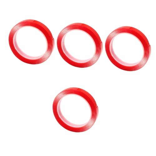 Artibetter 4 Rollen Aufkleber doppelseitig schwer drinnen doppelseitiges klebeband für stoff Dasselbe breites Klebeband Tägliches Gebrauchband Klebebänder Acrylsäure rot von Artibetter