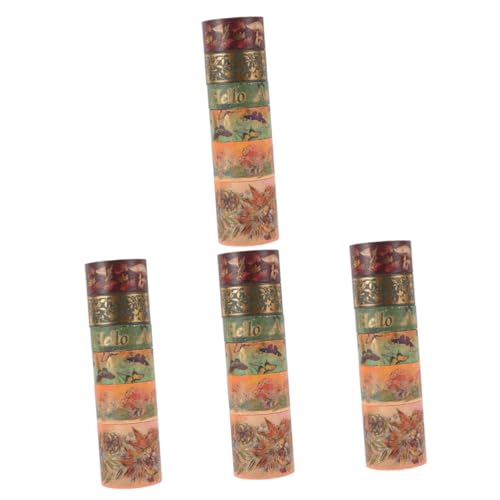 Artibetter 4 Sätze Bastelband Zeitschriftenzubehör Das Handwerk Verpackung Vintage Junk Journal Paper Farbe Scrapbooking Washi Tape Dekorative Klebebänder Druckband Flüsterpapier 6 Rollen * 4 von Artibetter
