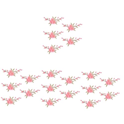Artibetter 4 Sätze Blumen Tuch Aufkleber Kleidung Aufnäher Nähen Kleiderflicken Dekorationen Stoffaufkleber Shoe Charms Stickpatches Kleine Flicken Zum Aufbügeln Vlies Rosa 5 Stück * 4 von Artibetter