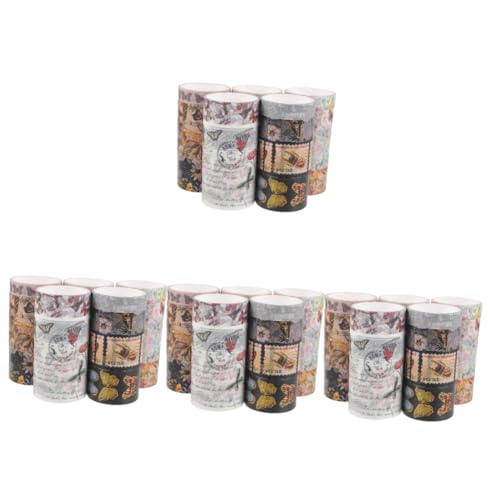 Artibetter 4 Sätze Diy-klebebandaufkleber Verpackung Blumenband Scrapbook-diy-klebebänder Dekorativ Handwerk Blumen- Blumenklebeband Papierband Farbig 17 Rollen * 4 von Artibetter