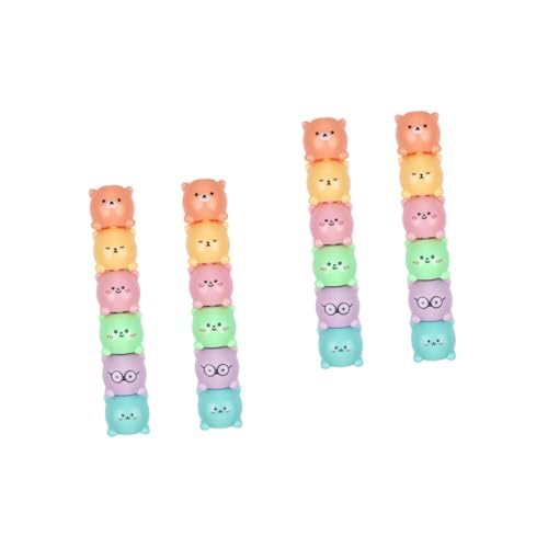 Artibetter 4 Sätze Fettbär Highlighter ästhetisch sehen Markierungen UV Karikatur kleiner Textmarker tägliches Zubehör tragbarer Buchmarker Tragbarer Scrapbook-Marker Plastik von Artibetter