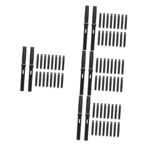 Artibetter 4 Sätze Füllfederhalter Tragbarer Füllfederhalter für Täglichen Gebrauch Schwarze Tintenpatronen für Kalligraphie und Notizen Ergonomisches Design für Komfortables Schreiben von Artibetter