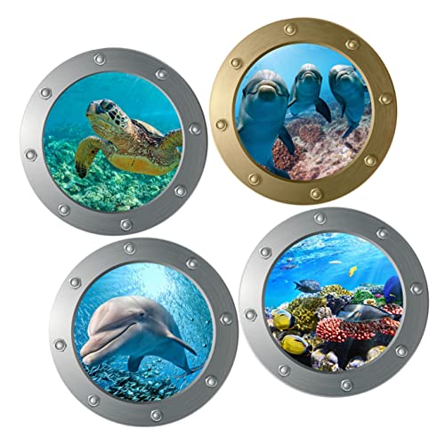 Artibetter 4 Stück Meerestiere Wandtattoo Aufkleber Mit 3d-meerestieren -wandaufkleber Aufkleber Für Das Bullauge Im Marinebereich 3d-tapete Pvc Die Unterwasserwelt Kind Dreidimensional Artibetter 4 Stück Meerestiere Wandtattoo Aufkleber Mit 3d-meerestieren -wandaufkleber Aufkleber Für Das Bullauge Im Marinebereich 3d-tapete Pvc Die Unterwasserwelt Kind Dreidimensional von Artibetter