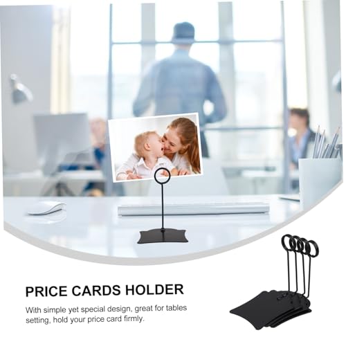 Artibetter 4 Stück Metall Preisschildhalter Langlebige Etikettenclips für Bäckerei Supermarkt Werbedisplay Tisch Namensschildhalter Schwarz von Artibetter