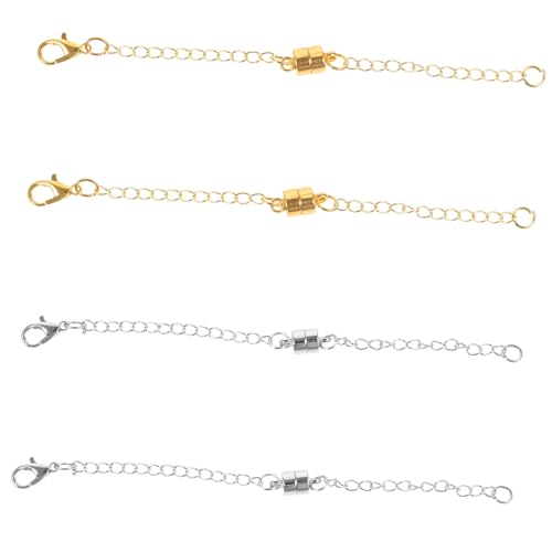 Artibetter 4 Stück Teiliges Schmuckverlängerungsset mit Magnetverschluss Ketten und Armbandverlängerung DIY Schmuckzubehör mit Karabinerverschluss Gold und Weißfarbene Kurze Magnetketten Artibetter 4 Stück Teiliges Schmuckverlängerungsset mit Magnetverschluss Ketten und Armbandverlängerung DIY Schmuckzubehör mit Karabinerverschluss Gold und Weißfarbene Kurze Magnetketten von Artibetter