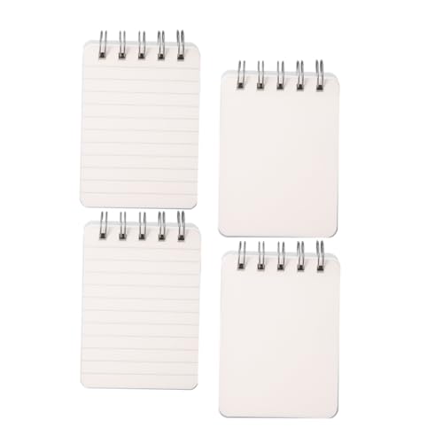 Artibetter 4 Stück Tragbares Mini -notizbuch Hefte Für Die Schule Notizblock Mini-notizbücher Kleine Notebooks Masse Kleines Notizbuch Schmucklos Notebook-spirale Süßes Notizbuch Eisen Weiß von Artibetter