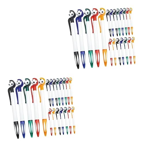 Artibetter 40 Stück Fußball Dekorations Kugelschreiber Druckmechanik Kreative Stifte für Partys Schulbedarf und Gastgeschenke Rot Blau Schwarz Grün und Orange von Artibetter