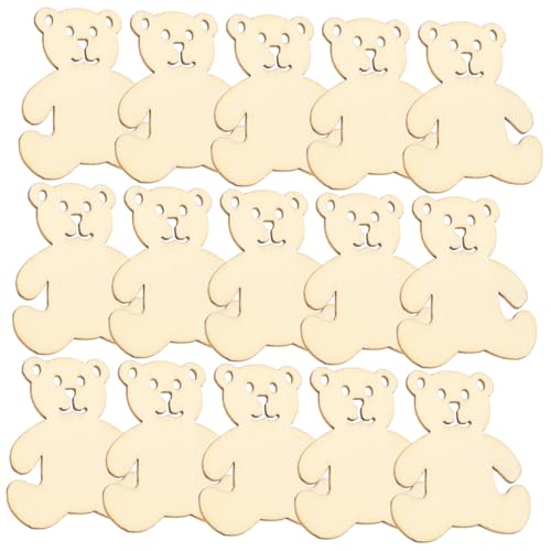 Artibetter 40 Stück Teiliges Holzscheiben Bär Motiv Unbehandelt DIY Bastelholz für Kreative Handarbeiten und Dekorationen Wie Geburtstag Hochzeit Weihnachten von Artibetter