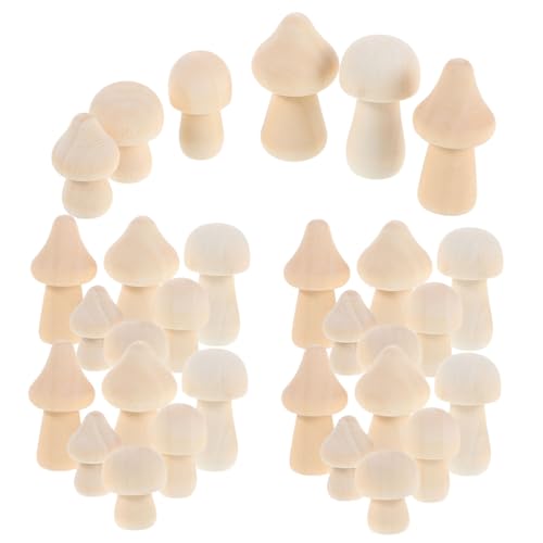 Artibetter 42 Stück Teiliges Naturbelassener Unbemalter Mini Holzpilze für Diy Projekte Kreative Handwerksarbeiten und Vielseitige Schreibtischdekorationen für Heim und Bürogestaltung von Artibetter