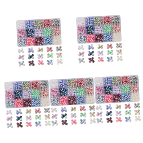 Artibetter 5 Boxen Perlen Für Die Herstellung Von Armbändern Schmuck Perlen Für Die Herstellung Von Halsketten Perlen Masse Klein Halskette Perlen Runden Perlen Für Armbänder Colorful Plastik von Artibetter