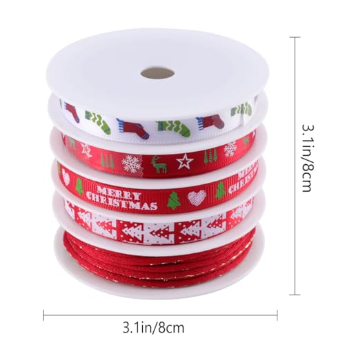 Artibetter 5 Rollen Weihnachtsband Rot Lange Gedruckte Dekobänder für Geschenkverpackung und DIY Basteln Vielseitige Ornaments Ribbon für Weihnachtsdeko Party und Festliche Dekoration Artibetter 5 Rollen Weihnachtsband Rot Lange Gedruckte Dekobänder für Geschenkverpackung und DIY Basteln Vielseitige Ornaments Ribbon für Weihnachtsdeko Party und Festliche Dekoration von Artibetter