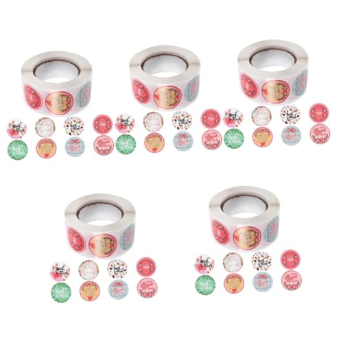 Artibetter 5 Rollen selbstklebender Siegelaufkleber Vinyl klebrig Etikett Du Band Kuchen scrapbooking sticker scrapbook stickers Dankesaufkleber Aufkleber für Kupferplattenaufkleber von Artibetter