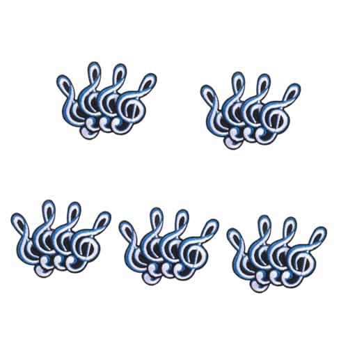 Artibetter 5 Sätze Aufnäher Mit Musiknoten-stickerei Für Flecken Gestickte Aufnäher Benutzerdefinierte Patches Retro Austauschbare Kleiderflicken Kompakte Hutaufnäher Stoff 4 Stück * 5 von Artibetter