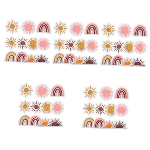 Artibetter 5 Sätze Gestickter Stoffaufnäher Jeans-patches Applikationen Patches Sonne Flecken Stickerei Groß Kleidungsflicken Aufnähen Aufnäher Für Kleidung Nähen Polyester 16 Stück * 5 von Artibetter