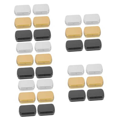 Artibetter 5 Sätze Kleine Metallboxen Flip Top Aufbewahrungsbox Eisen Und Glanzgold Für Süßigkeiten Usb Sticks Schlüssel Und Kleine Objekte 6 Stücke * 5 von Artibetter